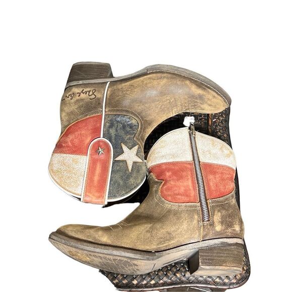 Sheryl Crow Americana Patriot Ankle Boots Western Boots Size 7 - Picture 2 of 6